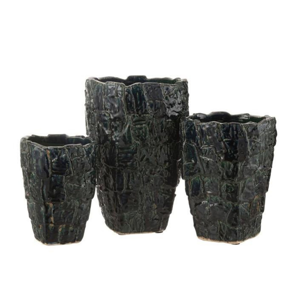 Paris Prix Vase Design en Céramique  Akane  28cm Vert Pétrole