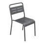 Voir la diapositive 1 : CONCEPT USINE Lot de 2 chaises de jardin empilables gris foncé BERGAME