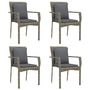 Voir la diapositive 4 : VIDAXL Ensemble a manger de jardin 5 pcs coussins gris resine tressee