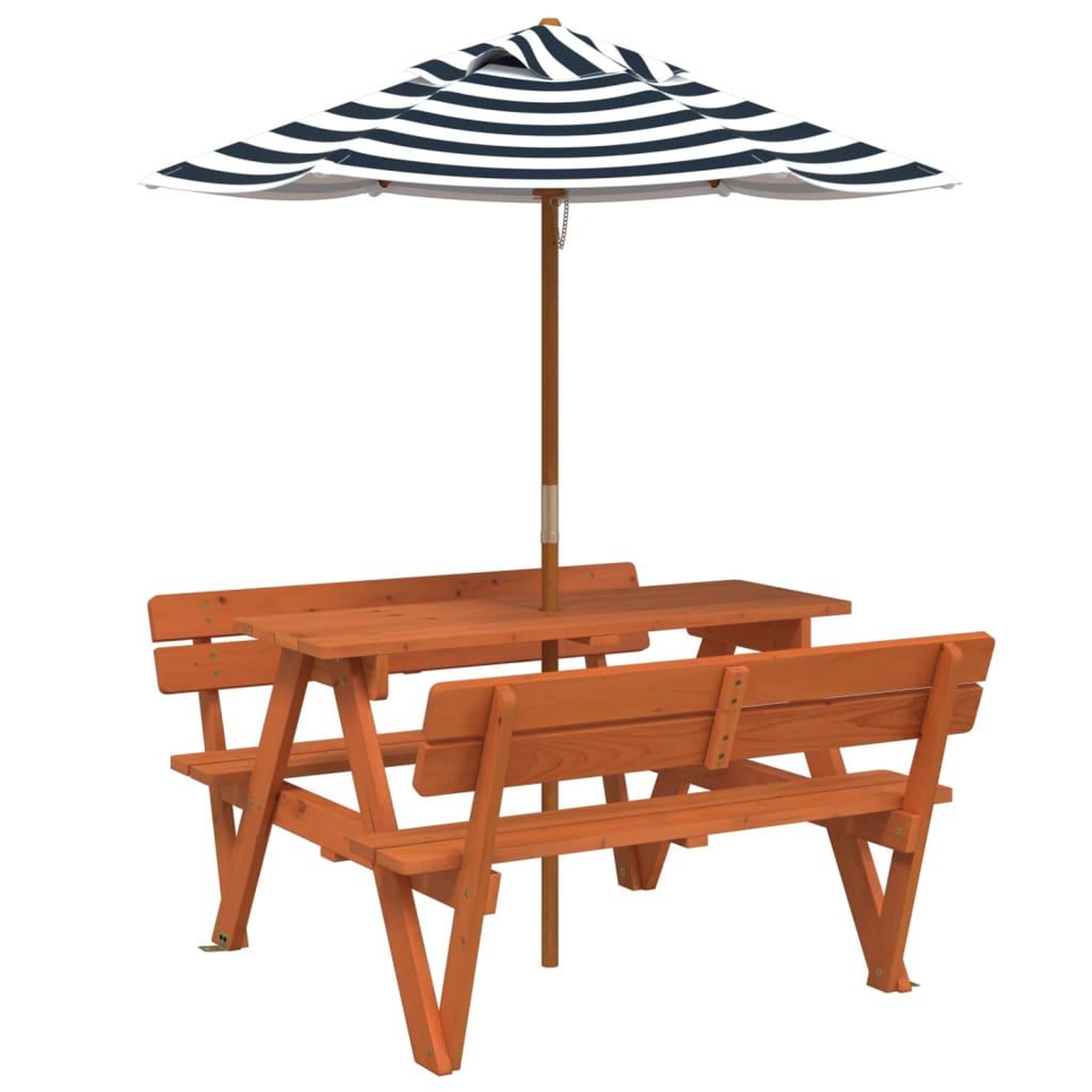 Voir la diapositive 2 : VIDAXL Table de pique-nique pour 4 enfants avec parasol bois de sapin