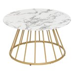 ATMOSPHERA Table Basse Effet Marbre  Rayo  70cm Blanc