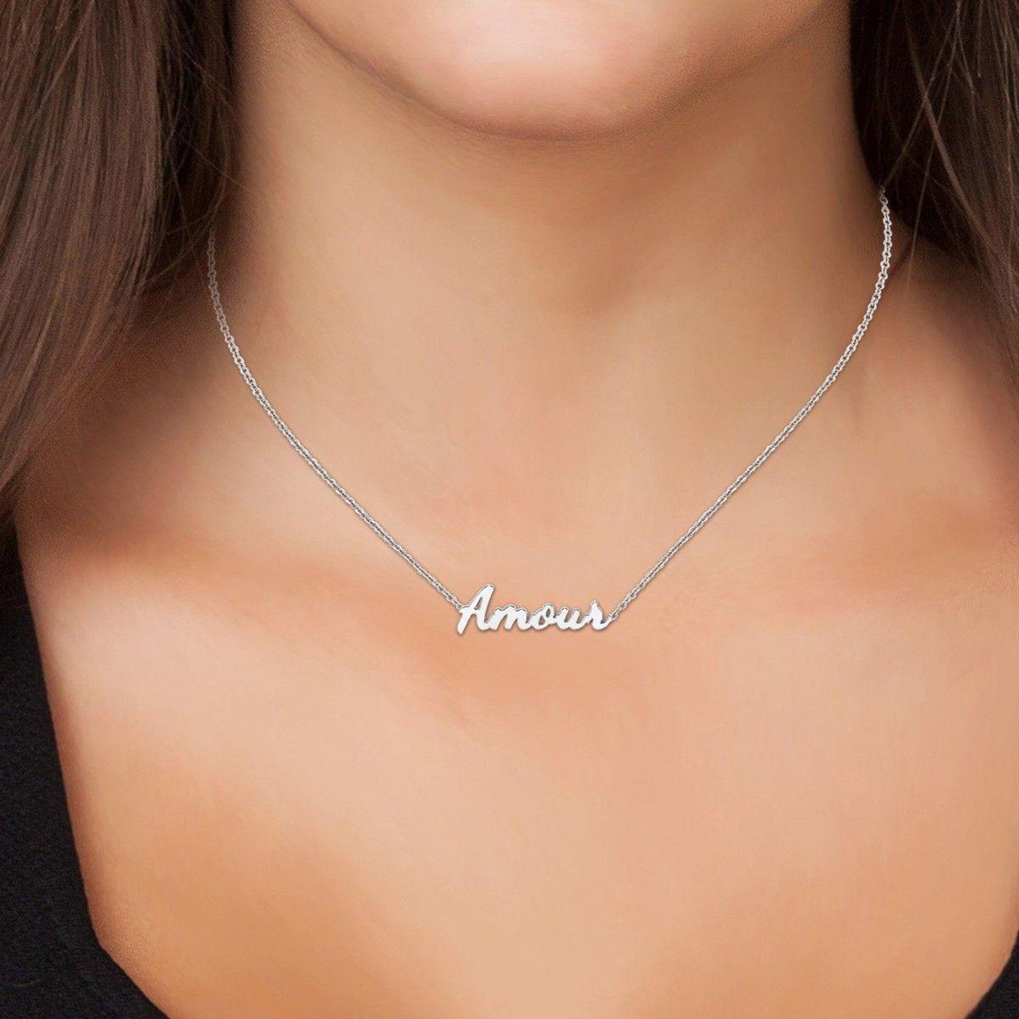 Voir la diapositive 2 : SC CRYSTAL Amour - Collier à message