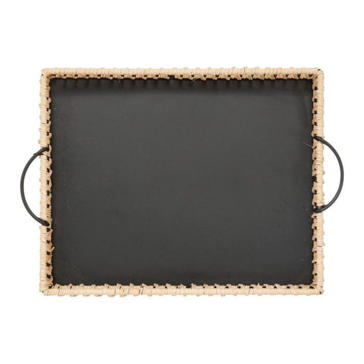 ATMOSPHERA Lot de 2 Plateaux Déco  Cosy  37cm Beige & Noir