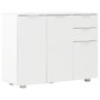 Voir la diapositive 2 : VIDAXL Buffet Blanc brillant 107x35x80,5 cm