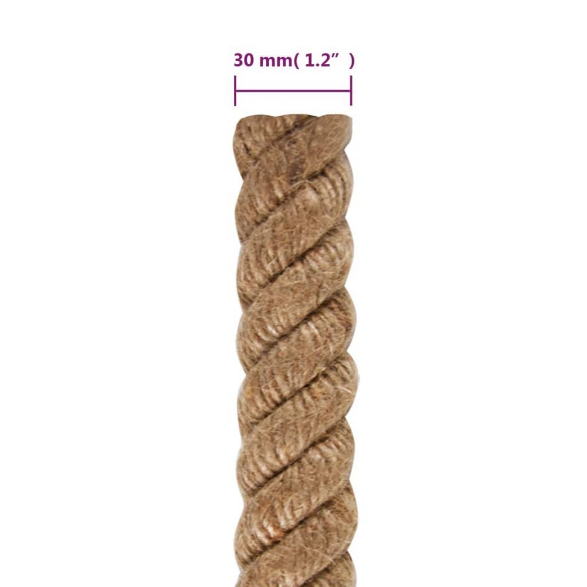 VIDAXL Corde de jute 10 m de long 30 mm d'epaisseur