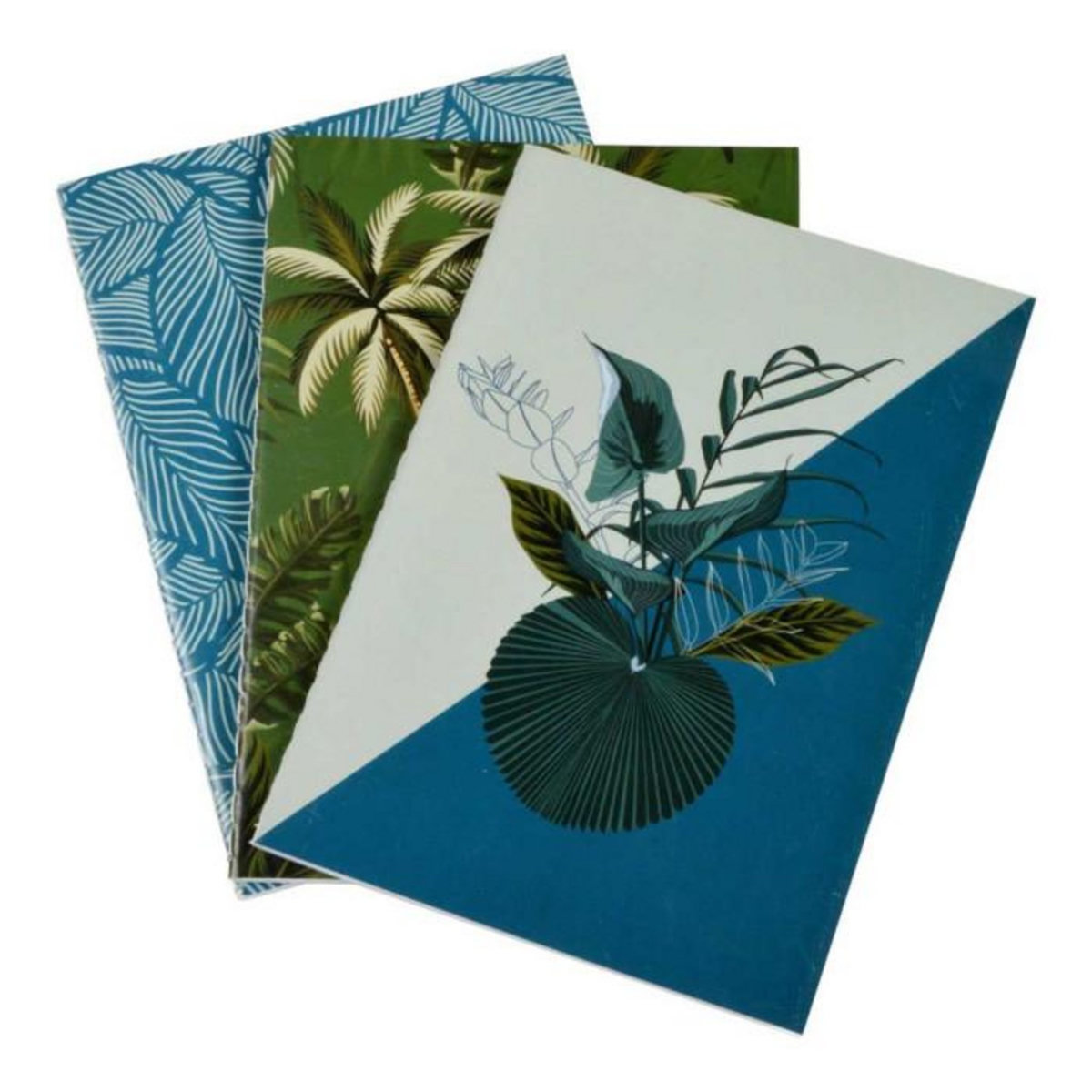 Paris Prix Lot de 3 Carnets A6  Jardin d'Eden  10x14cm Bleu