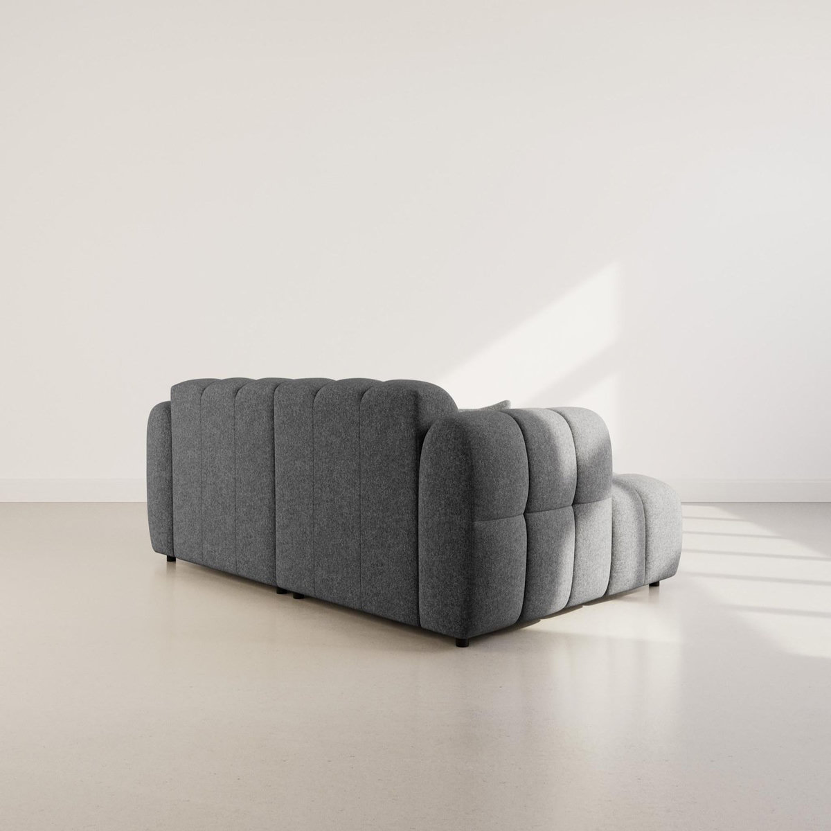 LISA DESIGN Mini ray - canapé d'angle gauche 4 places en tissu texturé