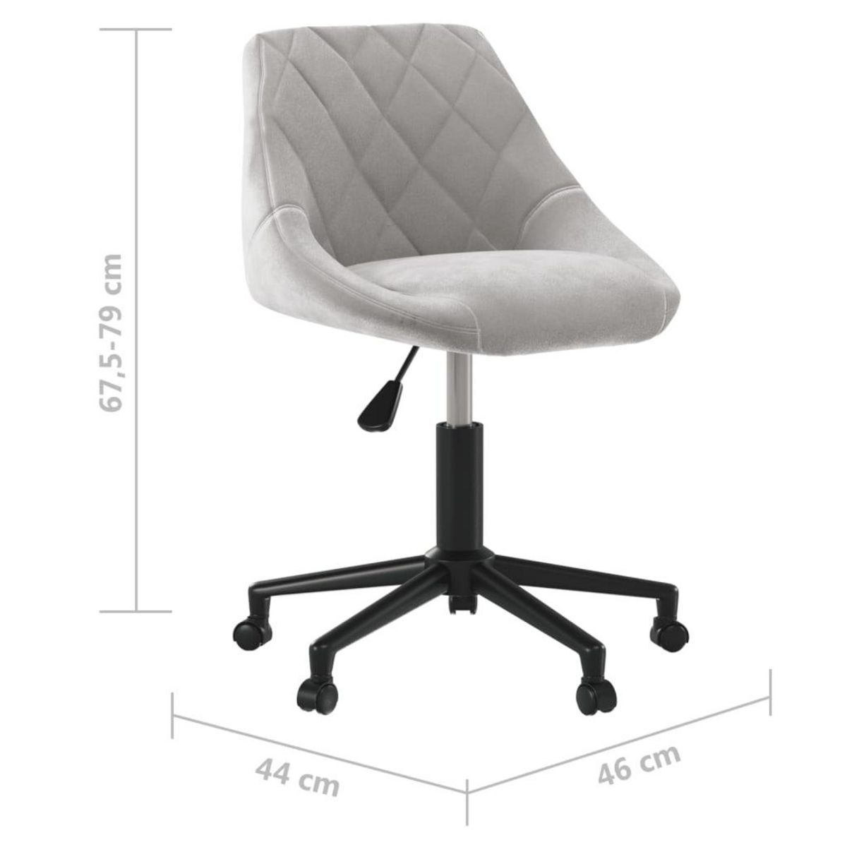 VIDAXL Chaise pivotante de bureau Gris clair Velours