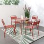 Voir la diapositive 4 : CONCEPT USINE Lot de 4 chaises salon de jardin repas terracotta BERGAME
