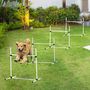 Voir la diapositive 2 : PAWHUT Agility sport pour chiens set de 4 obstacles professionnels avec système de maintien au sol sac transport fourni blanc noir