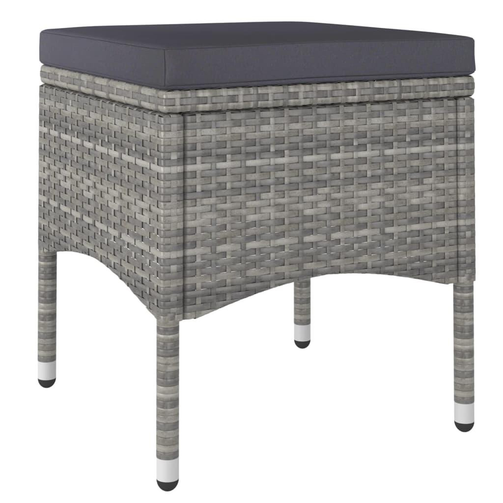Voir la diapositive 5 : VIDAXL Ensemble de bistro jardin 5pcs Resine tressee verre trempe Gris