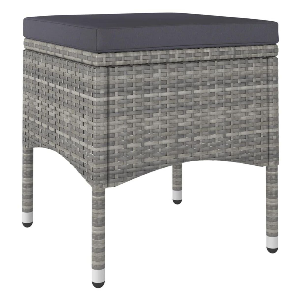 VIDAXL Ensemble de bistro jardin 5pcs Resine tressee verre trempe Gris