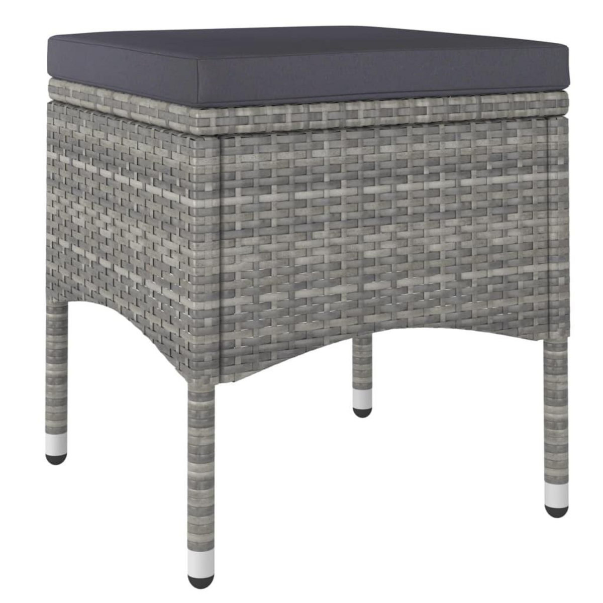 VIDAXL Ensemble de bistro jardin 5pcs Resine tressee verre trempe Gris