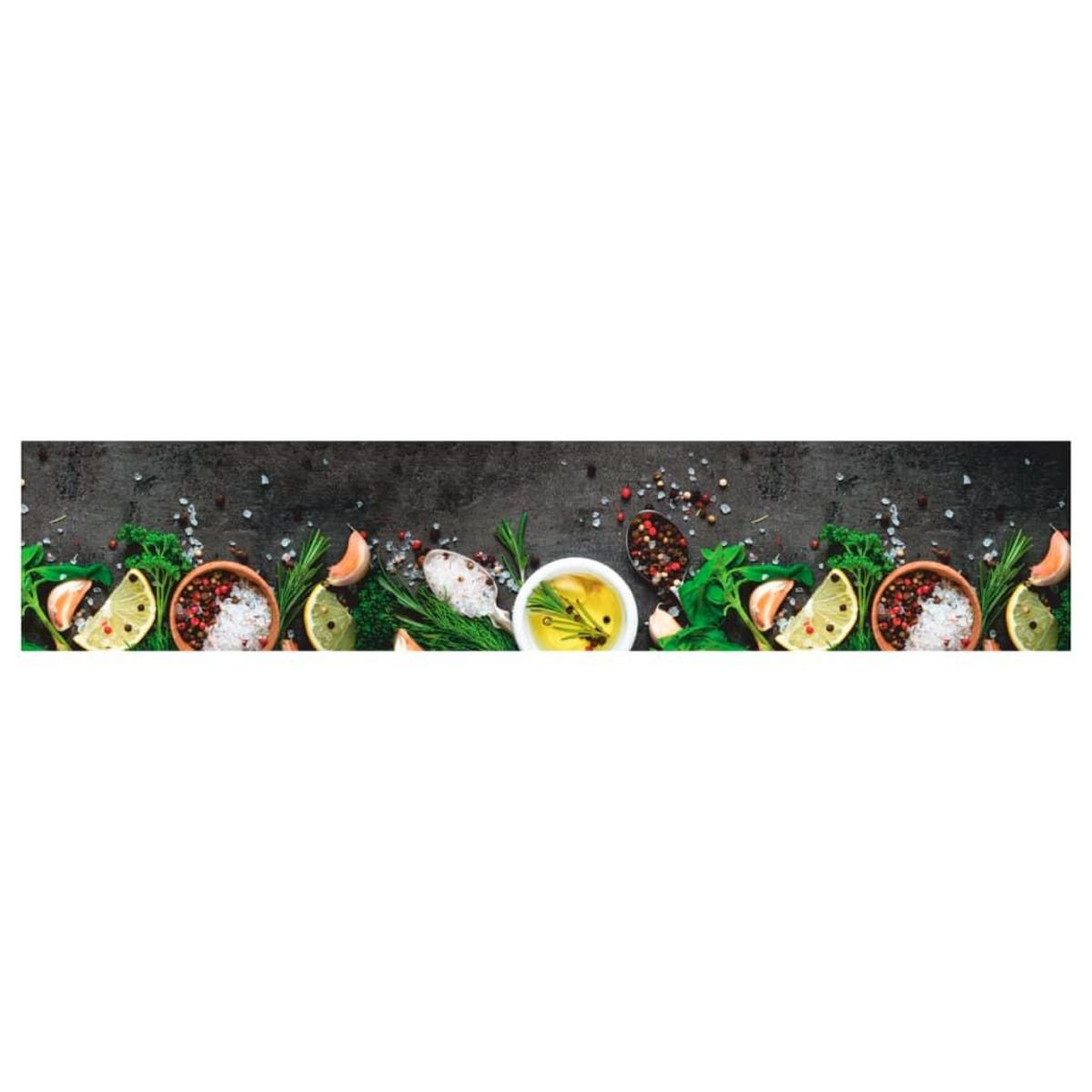 VIDAXL Tapis de cuisine lavable impression d'epices 60x300 cm velours