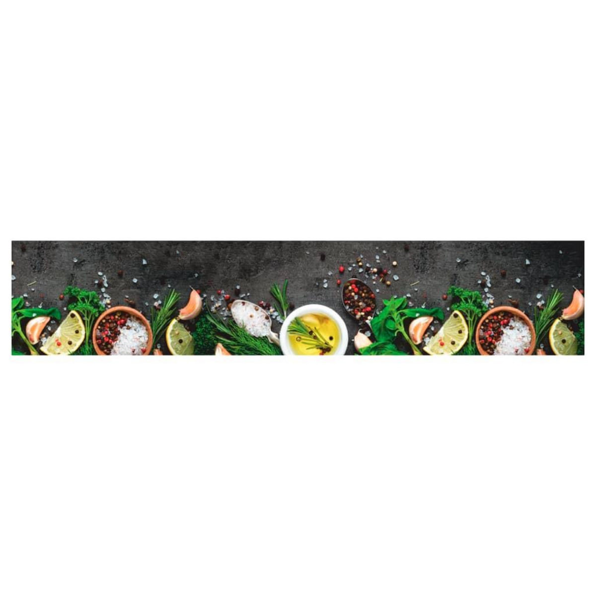 VIDAXL Tapis de cuisine lavable impression d'epices 60x300 cm velours