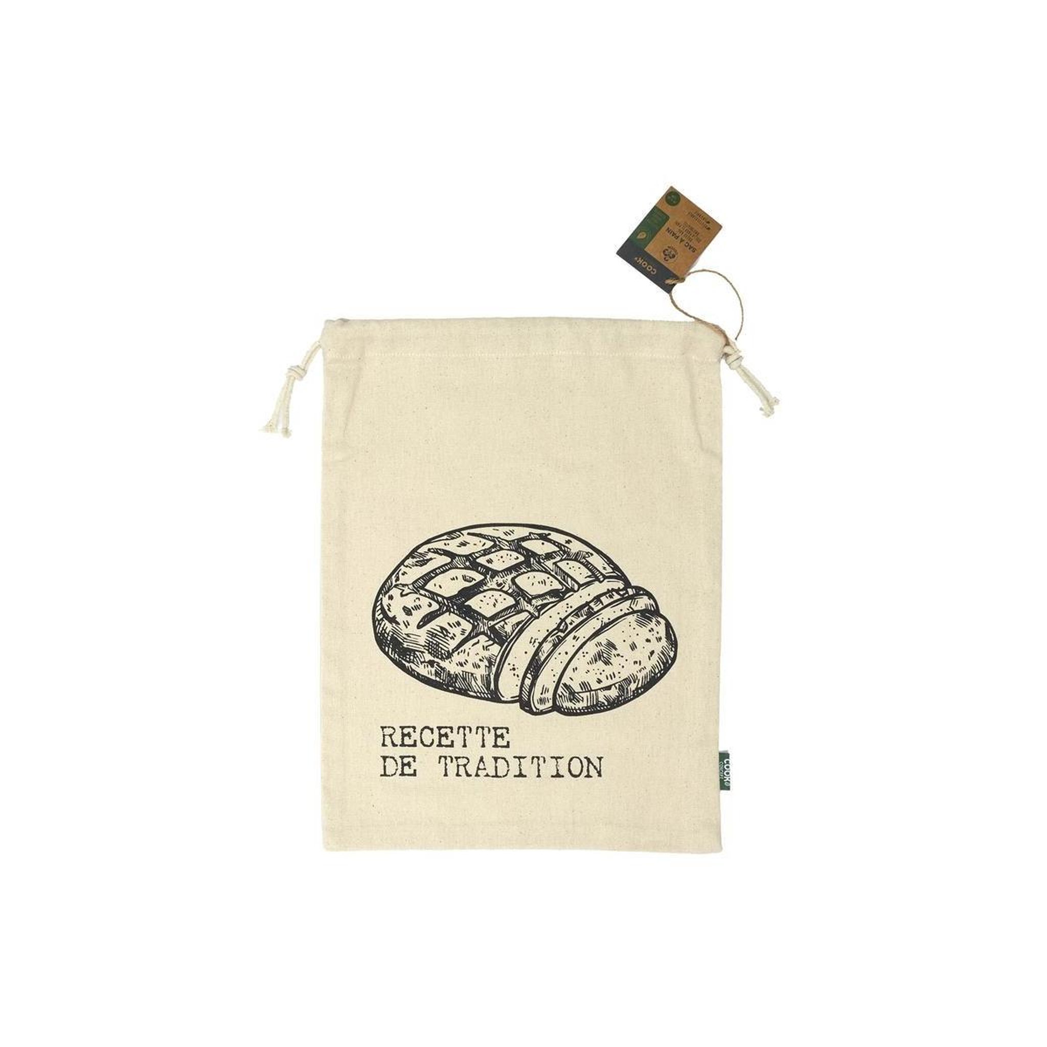COOK CONCEPT Sac à pain en toile  tranche  36cm beige