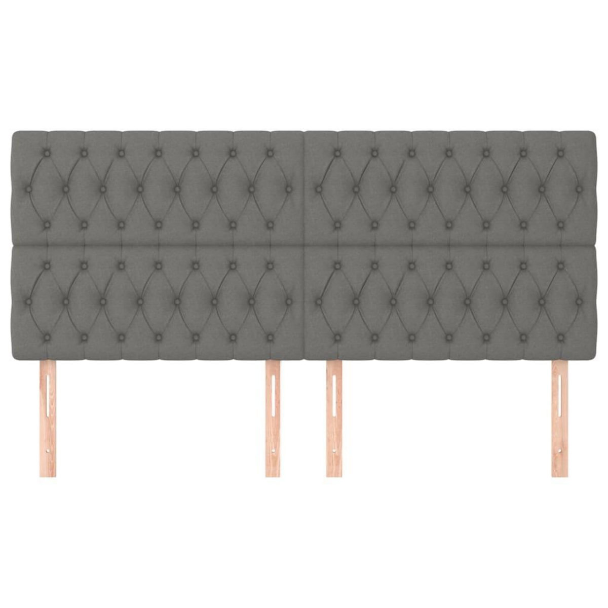 VIDAXL Tetes de lit 4 pcs Gris fonce 100x7x78/88 cm Tissu