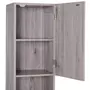 HOMCOM Meuble colonne rangement salle de bain dim. 30L x 32l x 172H cm 2 placards avec étagère + 2 niches MDF imitation bois gris