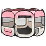 Voir la diapositive 3 : VIDAXL Parc pliable pour chien avec sac de transport Rose 110x110x58cm