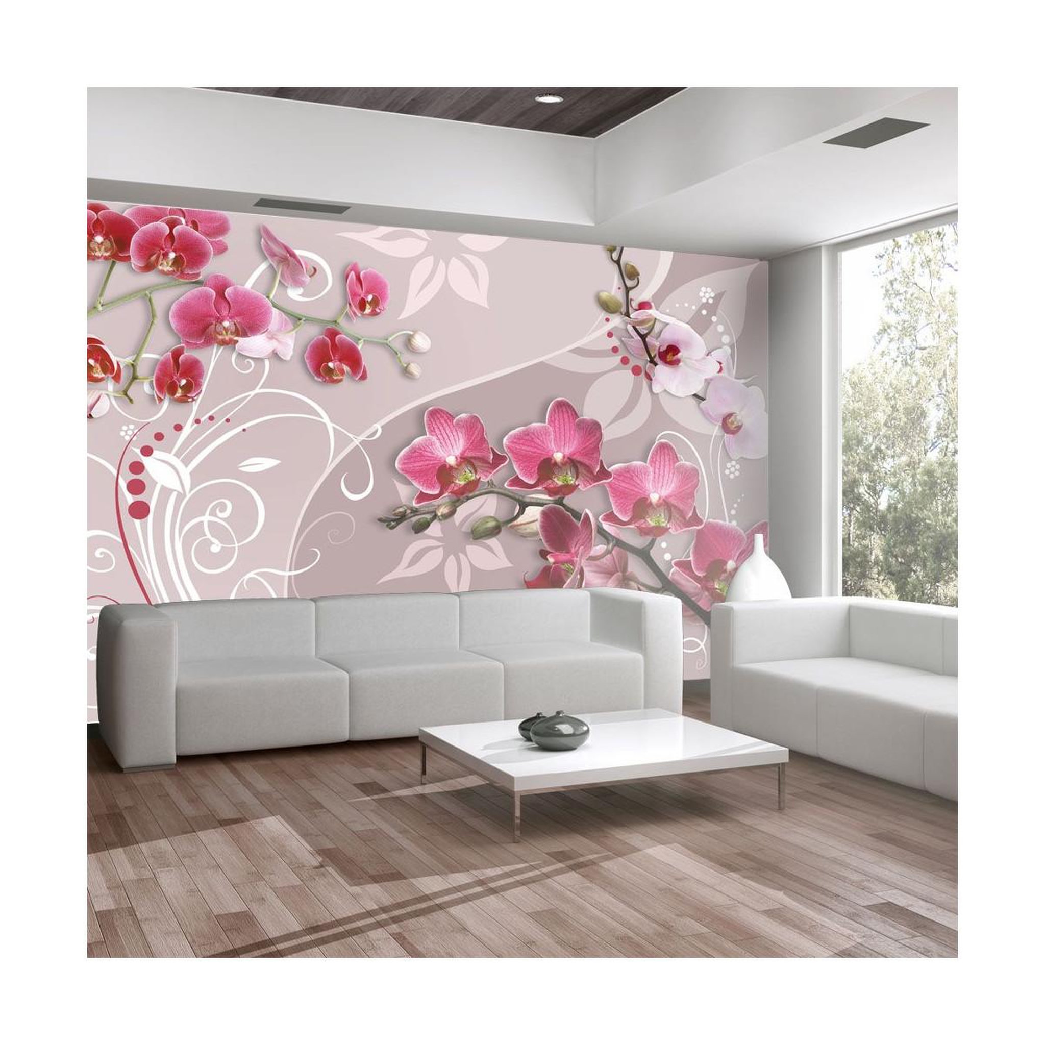 Voir la diapositive 1 : Paris Prix Papier Peint  Flight of Pink Orchids