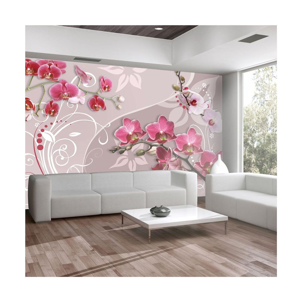 Paris Prix Papier Peint  Flight of Pink Orchids