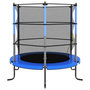 Voir la diapositive 3 : VIDAXL Trampoline avec filet de sécurité Rond 140x160 cm Bleu
