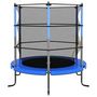 Voir la diapositive 3 : VIDAXL Trampoline avec filet de sécurité Rond 140x160 cm Bleu