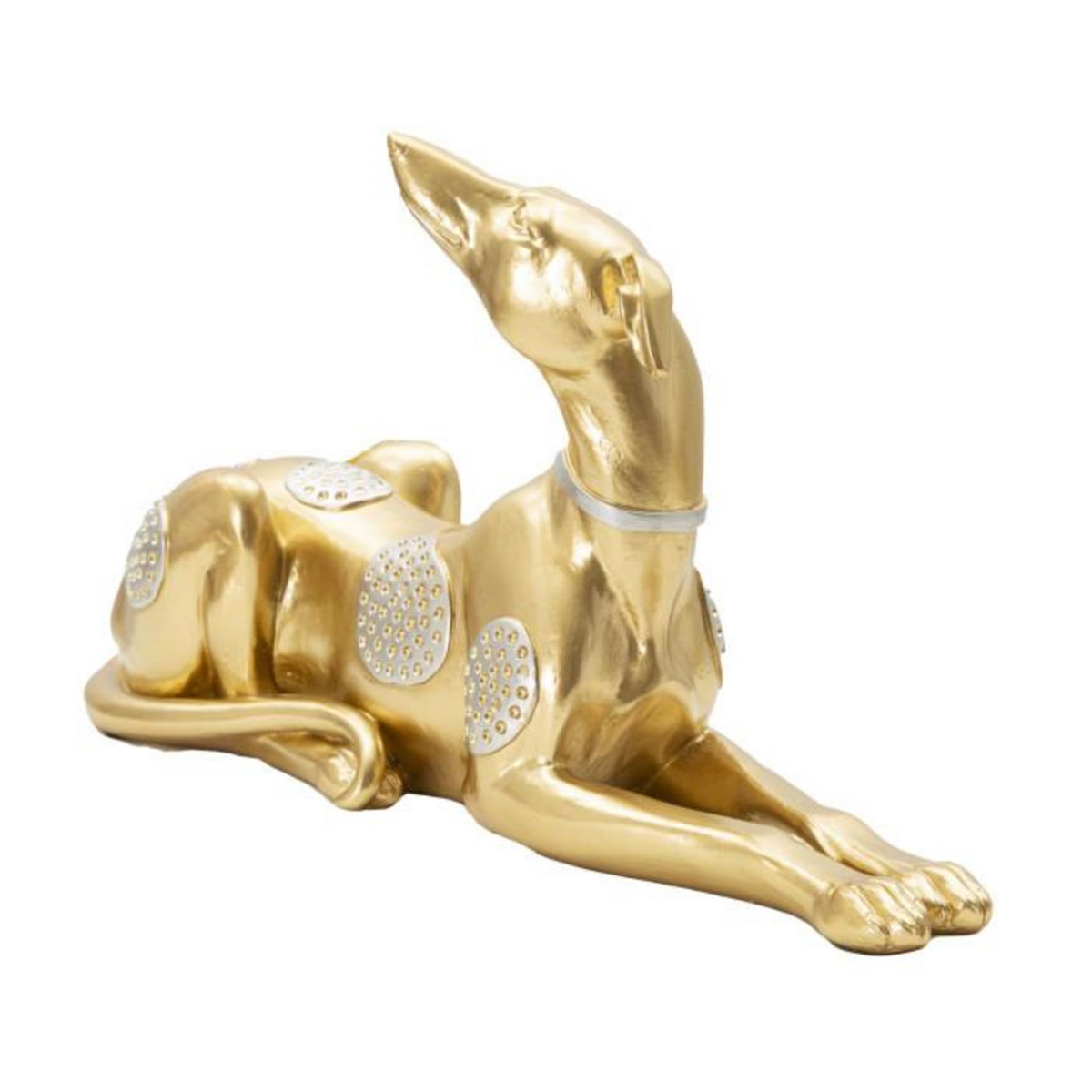 Paris Prix Statuette Design en Résine  Chien Couché  32cm Or