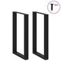 Voir la diapositive 3 : VIDAXL Pieds de table basse forme de U 2 pcs noir 60x(90-91) cm acier