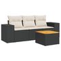 Voir la diapositive 2 : VIDAXL Salon de jardin 4 pcs avec coussins noir resine tressee