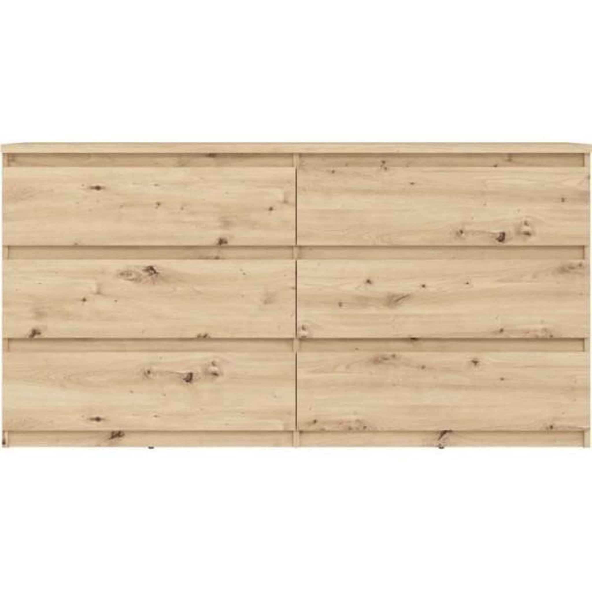 Voir la diapositive 3 : MARKET24 Commode CHELSEA 6 tiroirs - L 154 cm x P 42,2 x H 79,9 - Décor chene artisan