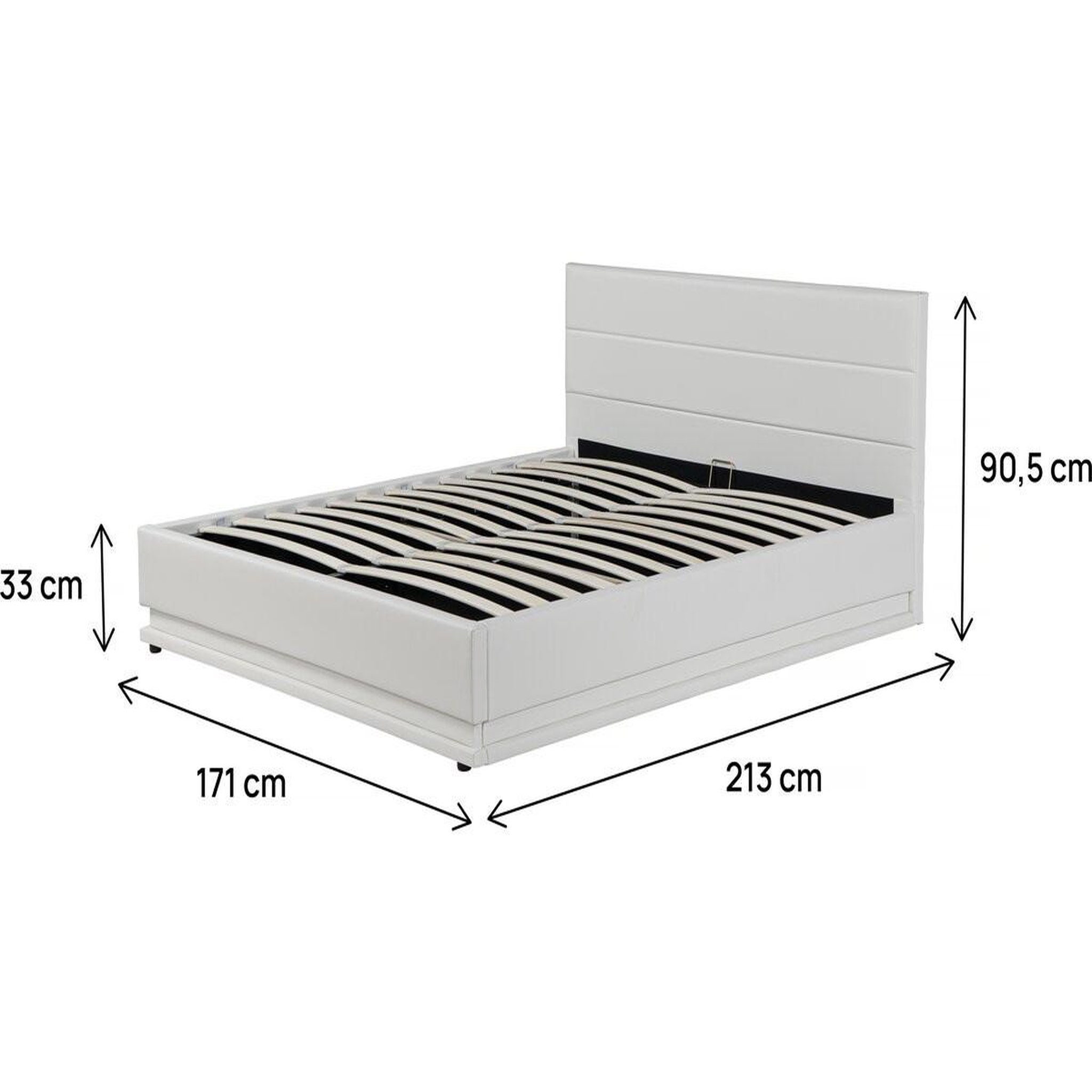 Voir la diapositive 4 : Habitat et Jardin Lit LED avec coffre  Anastasia  - 160 x 200 - Gris foncé