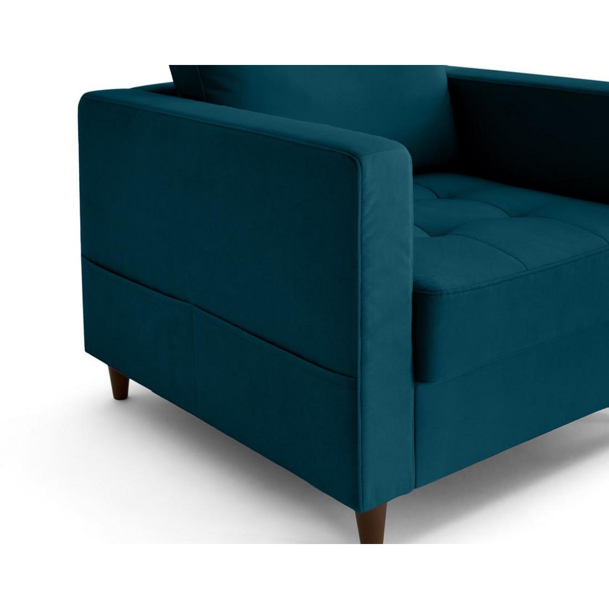 LISA DESIGN Anna - fauteuil avec poche en velours - pieds en bois