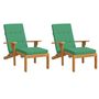 Voir la diapositive 3 : VIDAXL Coussins de chaise longue lot de 2 vert tissu oxford