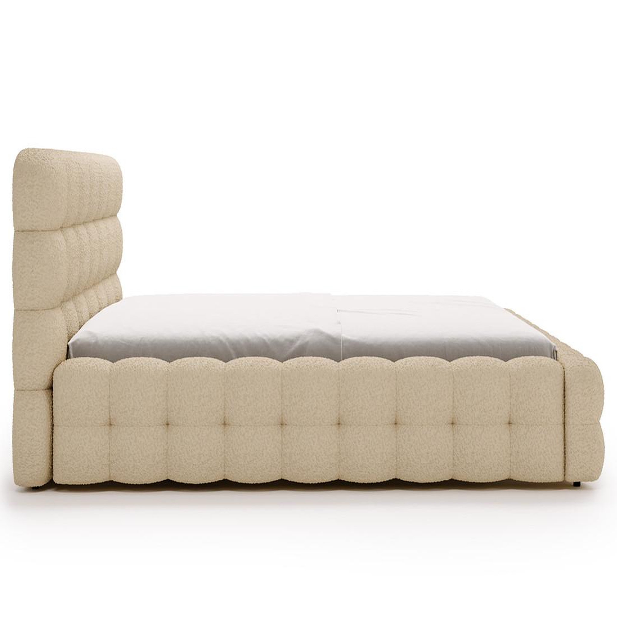 Voir la diapositive 3 : BEST MOBILIER Darling - lit coffre queen size - 160x200 cm - sommier inclus - en tissu bouclette