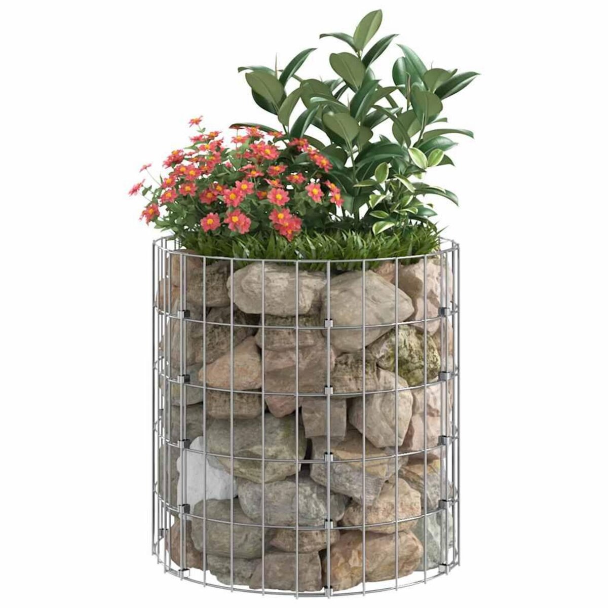 VIDAXL Poteau a gabion circulaire Acier galvanise Ø50x50 cm
