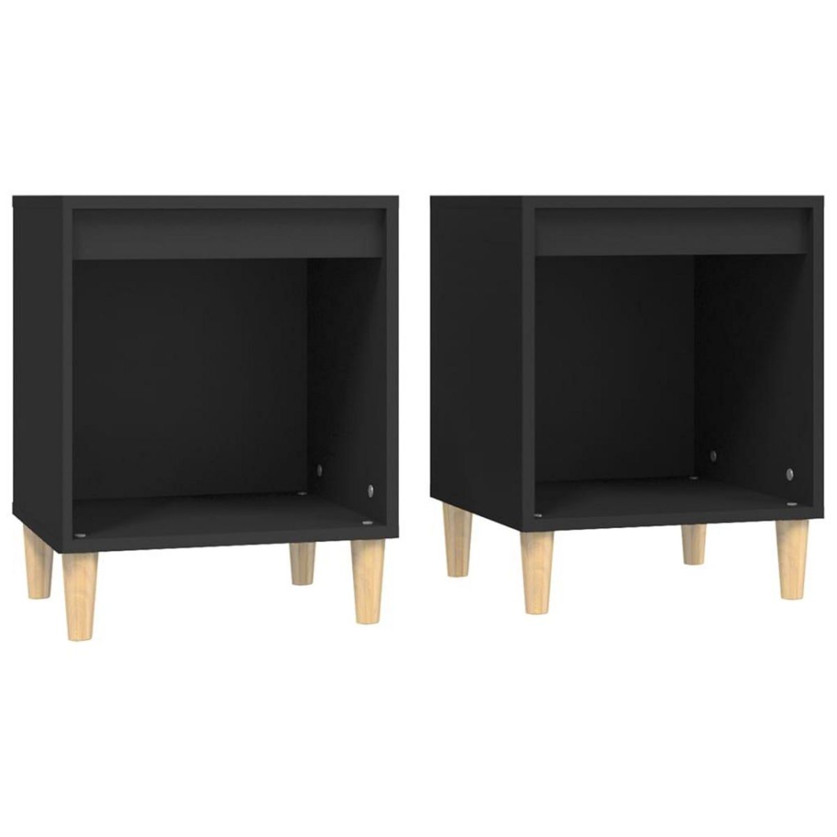 VIDAXL Tables de chevet 2 pcs Noir 40x35x50 cm
