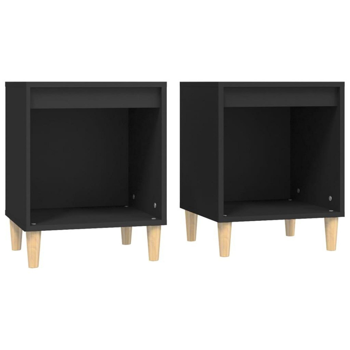 VIDAXL Tables de chevet 2 pcs Noir 40x35x50 cm