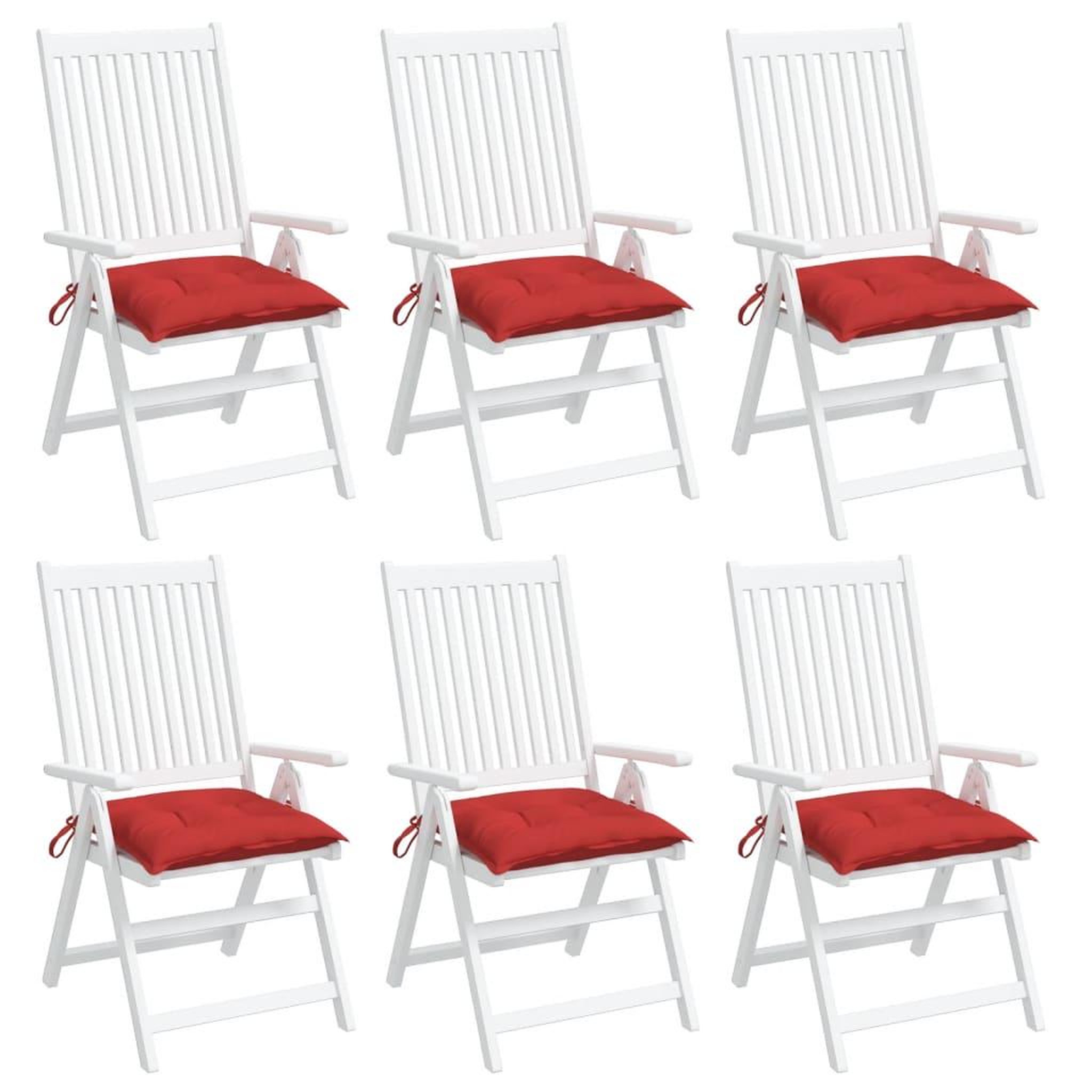 Voir la diapositive 4 : VIDAXL Coussins de palette lot de 6 rouge 50x50x7 cm tissu oxford