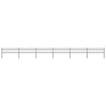 VIDAXL Cloture de jardin avec dessus en cerceau Acier 10,2x0,6 m Noir