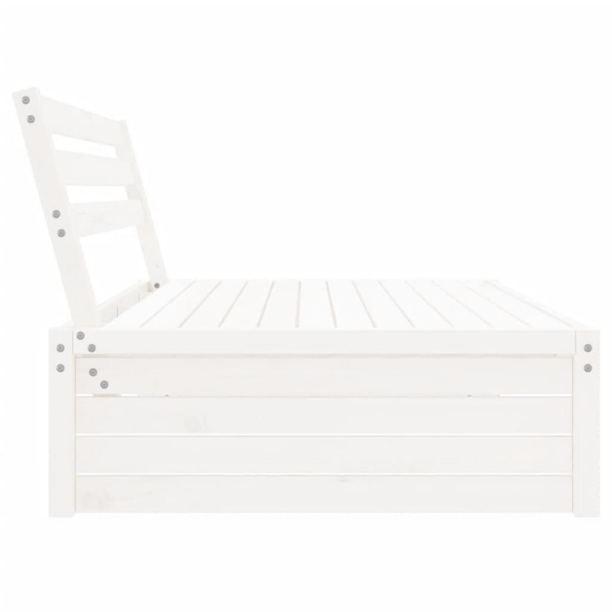 VIDAXL Canape central de jardin blanc 120x80 cm bois de pin massif