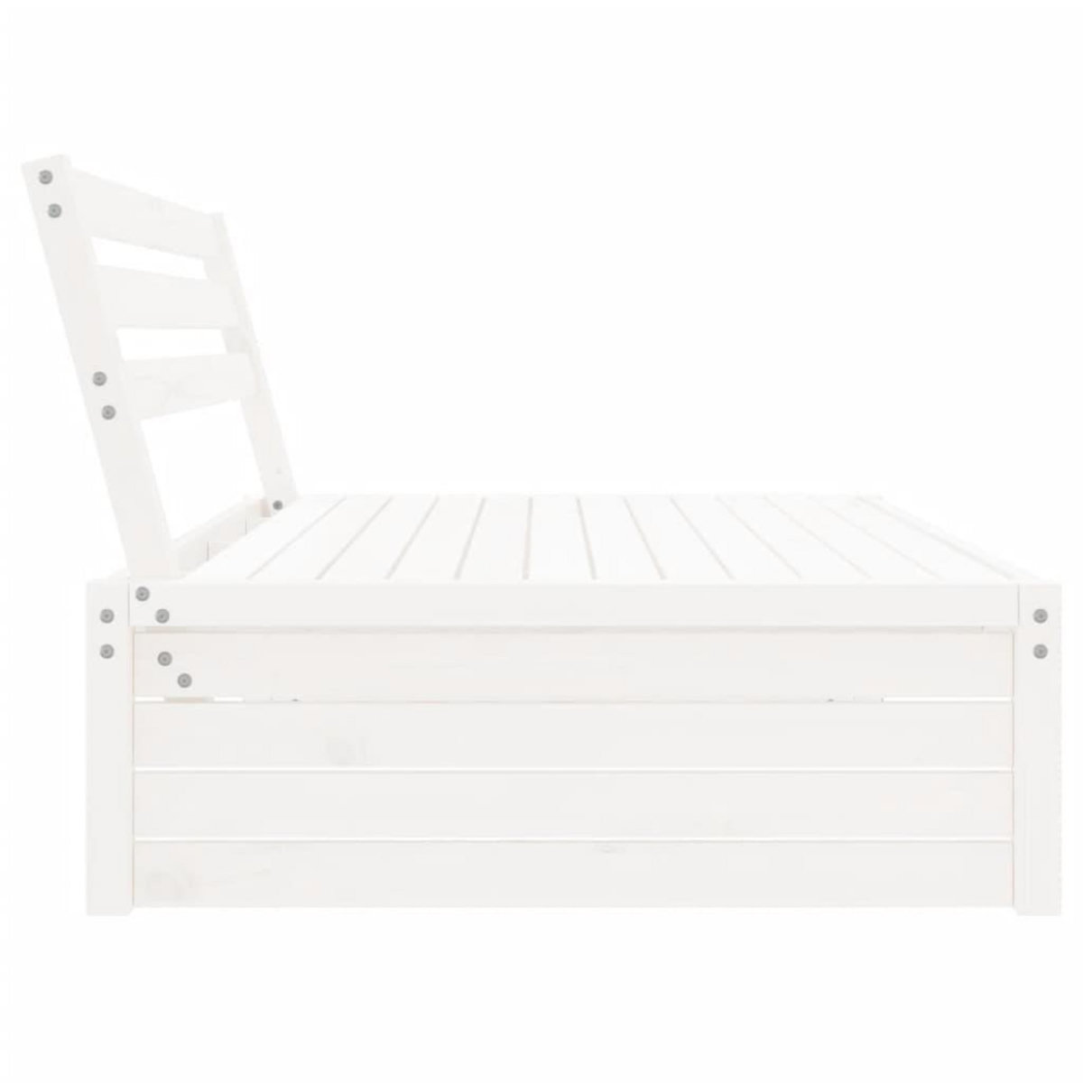 VIDAXL Canape central de jardin blanc 120x80 cm bois de pin massif