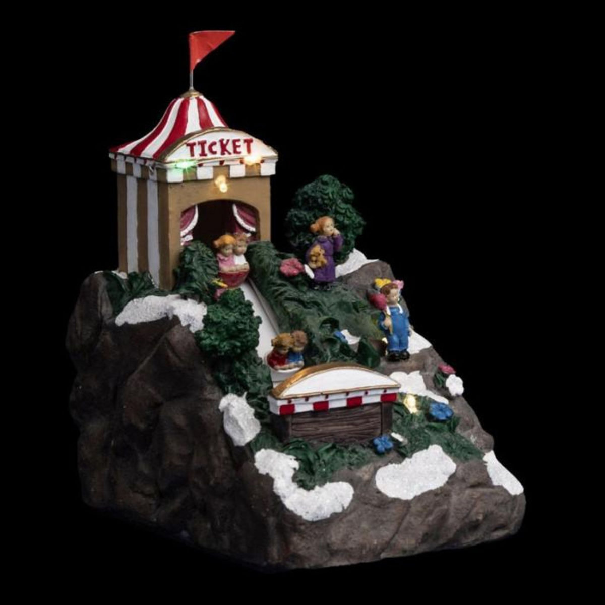 FEERIC LIGHT & CHRISTMAS Village de Noël Train  Fête Foraine  19cm Multicolore