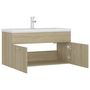 Voir la diapositive 5 : VIDAXL Armoire d'evier avec lavabo integre Chene sonoma Agglomere