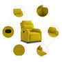 Voir la diapositive 5 : VIDAXL Fauteuil inclinable jaune velours