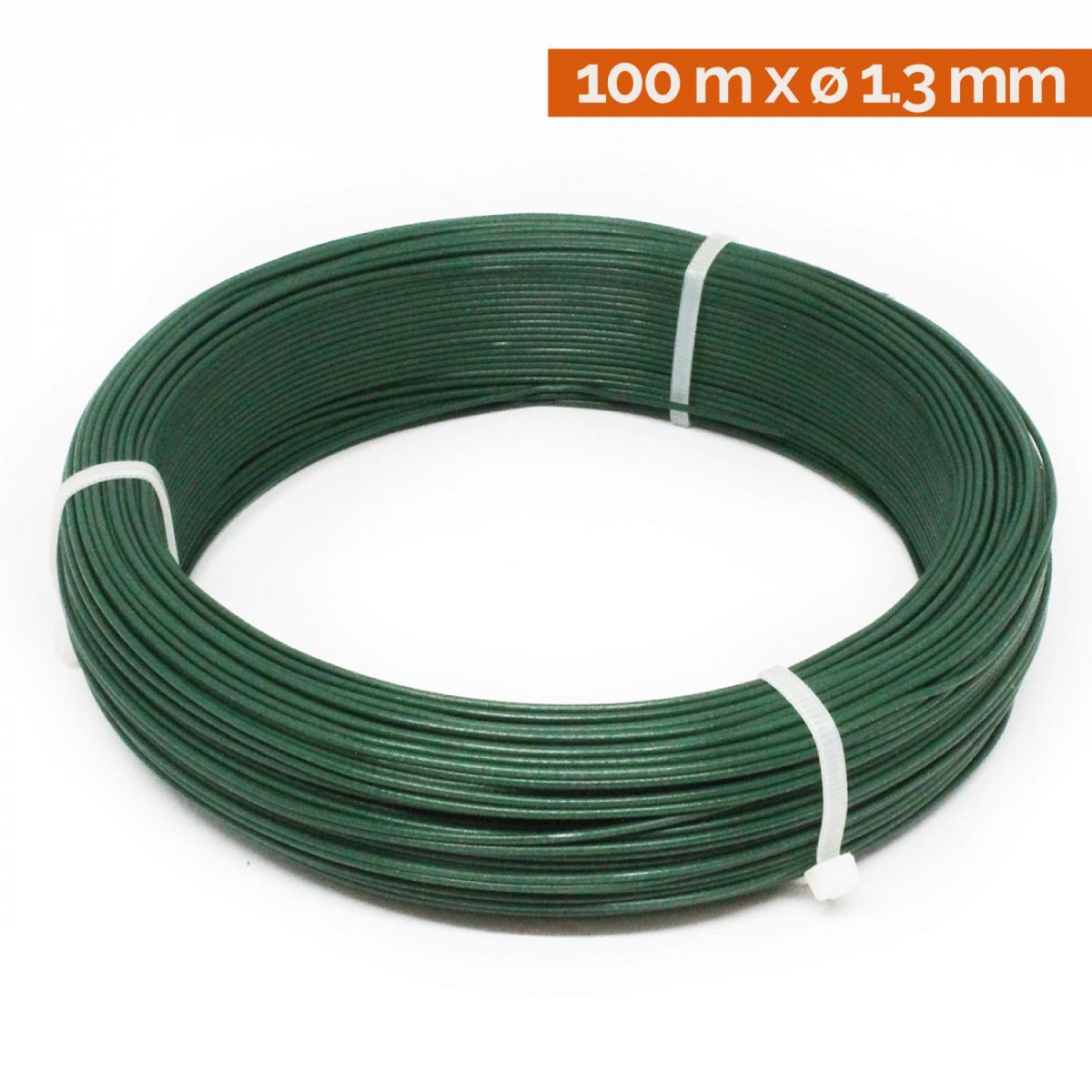 LINXOR Fil d'attache en acier galvanisé plastifié pour grillage ou autre - 100 m x 1.3mm Ø - Vert