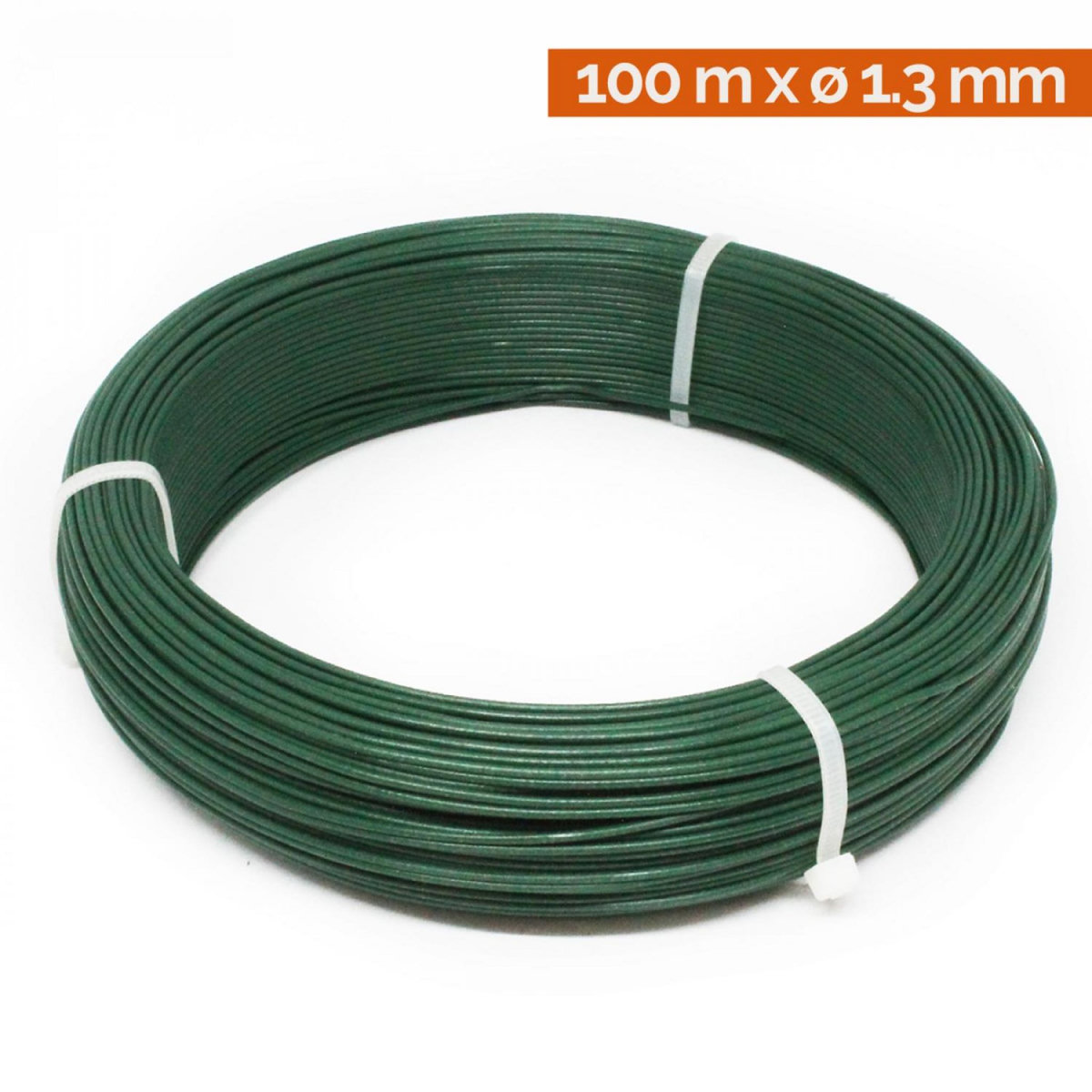 LINXOR Fil d'attache en acier galvanisé plastifié pour grillage ou autre - 100 m x 1.3mm Ø - Vert