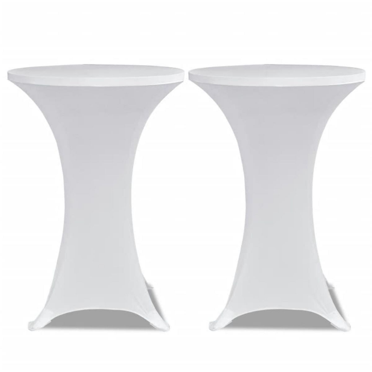 VIDAXL Housses elastiques de table Ø 80 cm Blanc 4 pcs