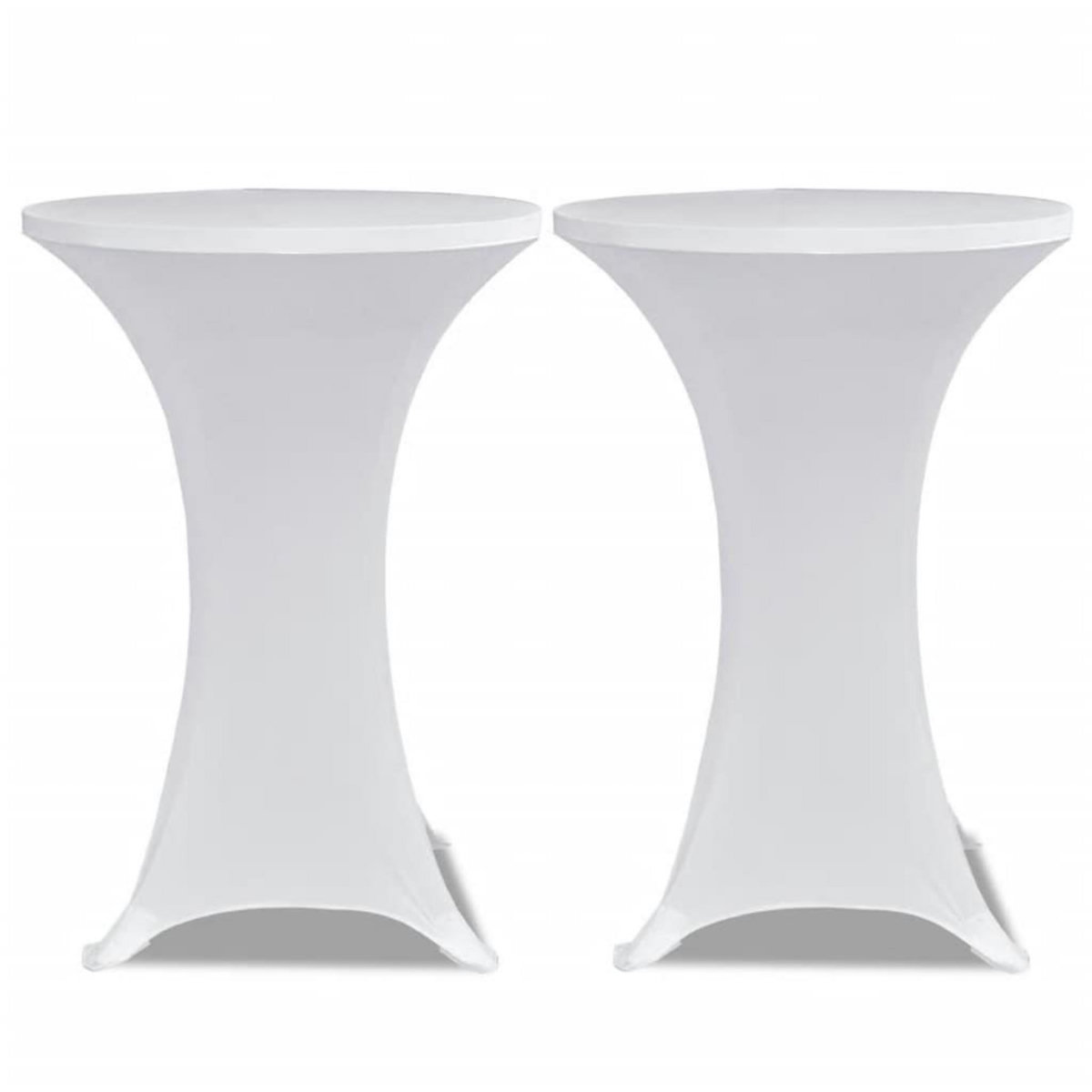 VIDAXL Housses elastiques de table Ø 80 cm Blanc 4 pcs