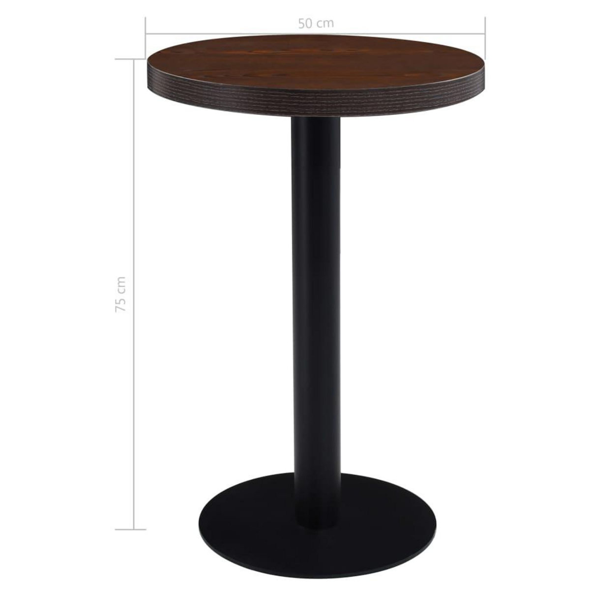 VIDAXL Table de bistro Marron fonce 50 cm MDF